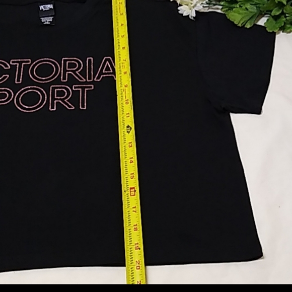 Victoria's secret Crop Top L/G Black Logo Victoria - Picture 9 of 11